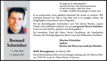 Anzeige von Bernard Schnittker von OM-Medien