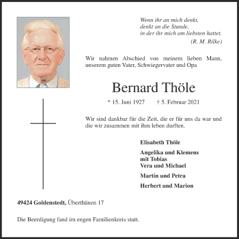 Anzeige von Bernard Thöle von OM-Medien