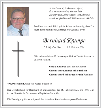 Anzeige von Bernhard Krampe von OM-Medien