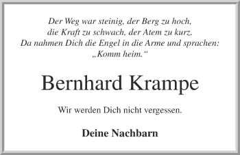 Anzeige von Bernhard Krampe von OM-Medien