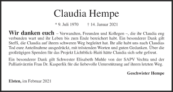 Anzeige von Claudia Hempe von OM-Medien