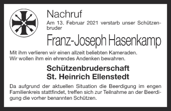 Anzeige von Franz-Joseph Hasenkamp von OM-Medien