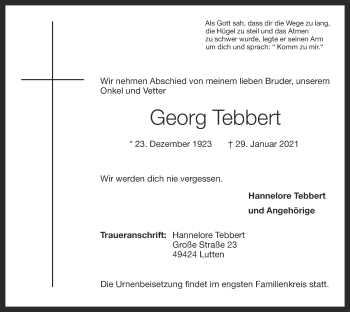Anzeige von Georg Tebbert von OM-Medien
