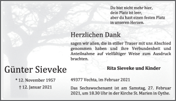 Anzeige von Günter Sieveke von OM-Medien