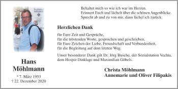 Anzeige von Hans Möhlmann von OM-Medien