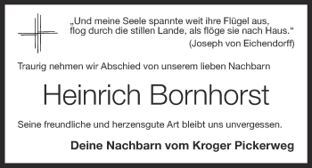 Anzeige von Heinrich Bornhorst von OM-Medien