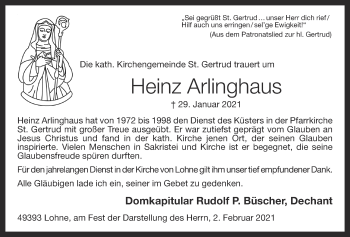 Anzeige von Heinz Arlinghaus von OM-Medien