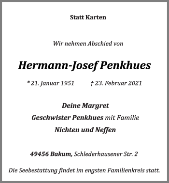 Anzeige von Hermann-Josef Penkhues von OM-Medien