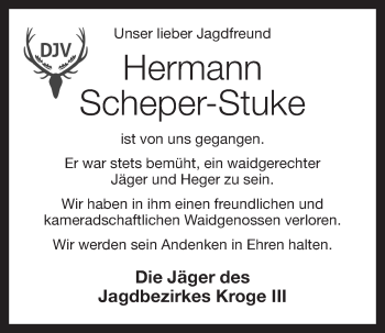 Anzeige von Hermann Scheper-Stuke von OM-Medien