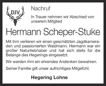 Anzeige von Hermann Scheper-Stuke von OM-Medien