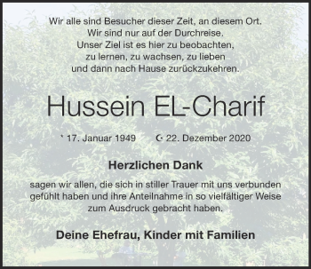 Anzeige von Hussein El-Charif von OM-Medien