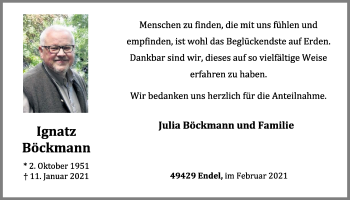 Anzeige von Ignatz Böckmann von OM-Medien