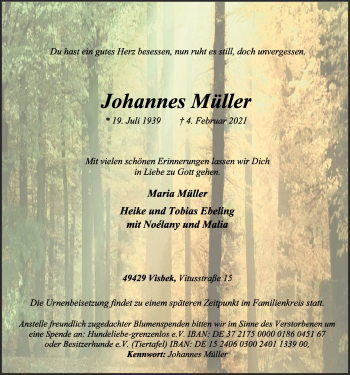 Anzeige von Johannes Müller von OM-Medien