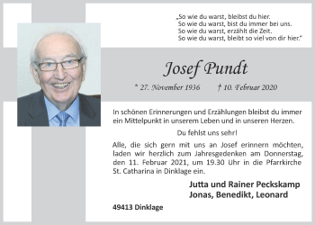 Anzeige von Josef Pundt von OM-Medien