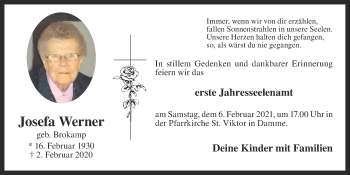 Anzeige von Josefa Werner von OM-Medien