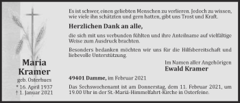 Anzeige von Maria Kramer von OM-Medien