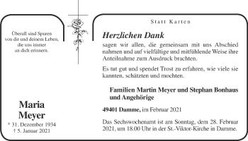 Anzeige von Maria Meyer von OM-Medien