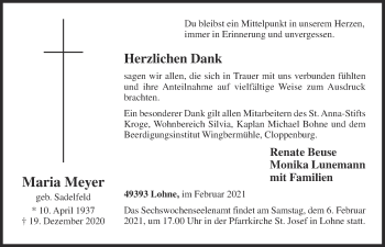 Anzeige von Maria Meyer von OM-Medien