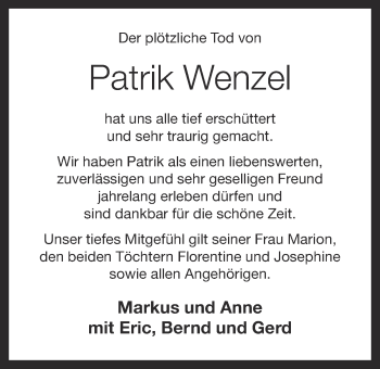 Anzeige von Patrik Wenzel von OM-Medien