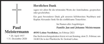 Anzeige von Paul Meistermann von OM-Medien