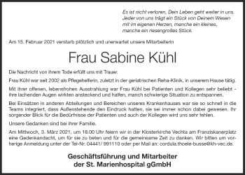 Anzeige von Sabine Kühl von OM-Medien