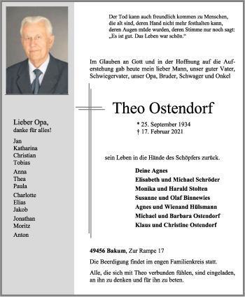 Anzeige von Theo Ostendorf von OM-Medien