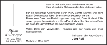 Anzeige von Alfons Dultmeyer von OM-Medien