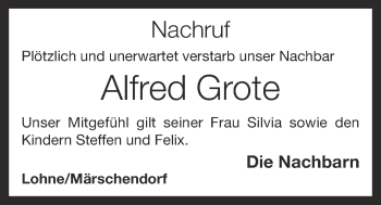 Anzeige von Alfred Grote von OM-Medien