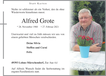 Anzeige von Alfred Grote von OM-Medien