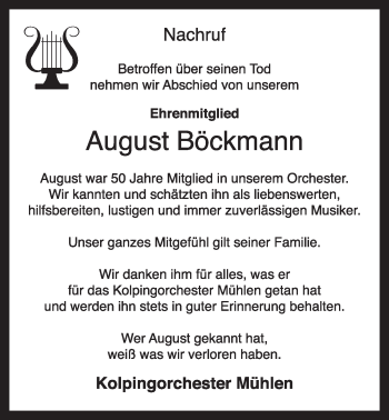 Anzeige von August Böckmann von OM-Medien