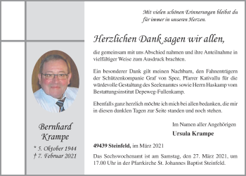 Anzeige von Bernhard Krampe von OM-Medien