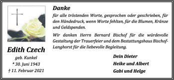 Anzeige von Edith Czech von OM-Medien