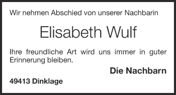 Anzeige von Elisabeth Wulf von OM-Medien