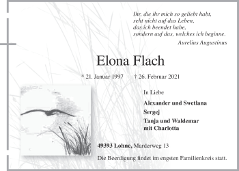 Anzeige von Elona Flach von OM-Medien