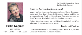 Anzeige von Erika Kapinos von OM-Medien