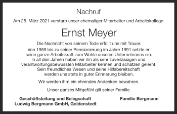 Anzeige von Ernst Meyer von OM-Medien