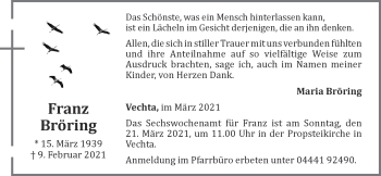 Anzeige von Franz Bröring von OM-Medien