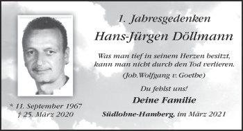 Anzeige von Hans-Jürgen Döllmann von OM-Medien