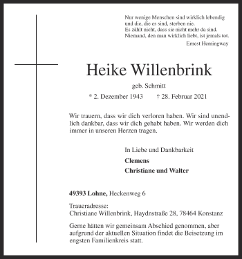 Anzeige von Heike Willenbrink von OM-Medien