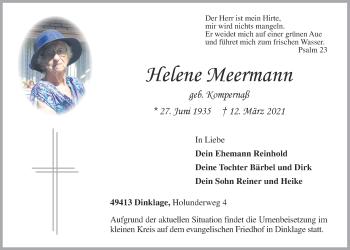 Anzeige von Helene Meermann von OM-Medien