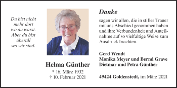 Anzeige von Helma Günther von OM-Medien
