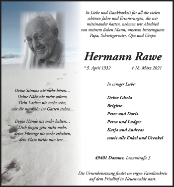 Anzeige von Hermann Rawe von OM-Medien