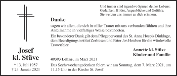 Anzeige von Josef kl. Stüve von OM-Medien