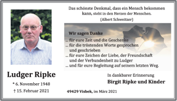 Anzeige von Ludger Ripke von OM-Medien