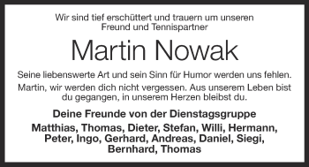 Anzeige von Martin Nowak von OM-Medien