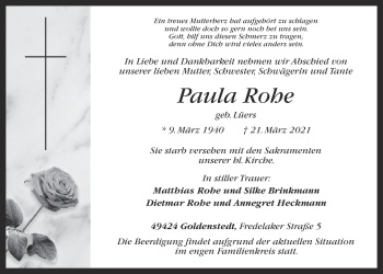 Anzeige von Paula Rohe von OM-Medien