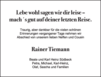 Anzeige von Rainer Tiemann von OM-Medien