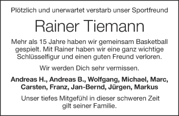 Anzeige von Rainer Tiemann von OM-Medien