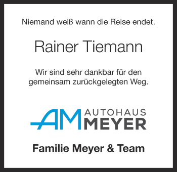 Anzeige von Rainer Tiemann von OM-Medien