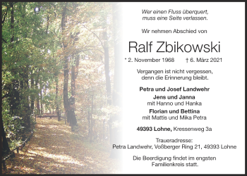 Anzeige von Ralf Zbikowski von OM-Medien
